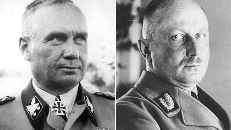 No kreisās: Frīdrihs Jekelns, SS karaspēka un policijas vadītājs, atbildīgs par masu eksekūcijas pasākumiem Baltijas valstīs un Baltkrievijā | Vilhelms Kube, vācu vietvaldis Baltkrievijā, likvidēja partizāni